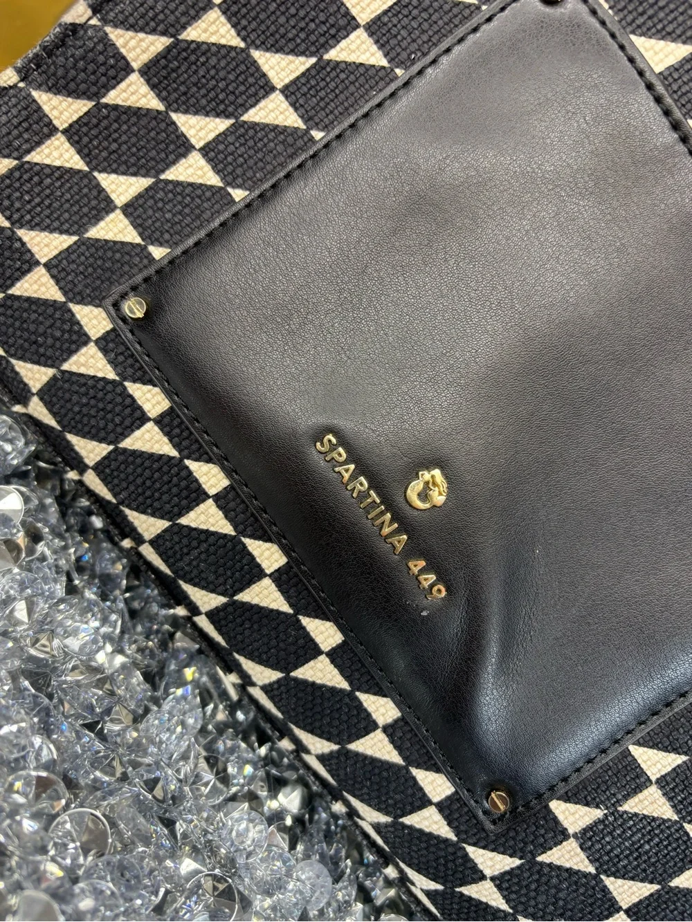Spartina 449 Black and Cream Geometric Tote